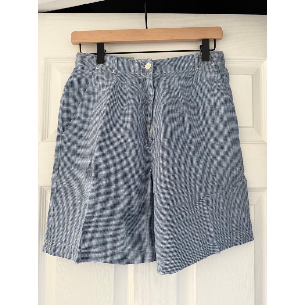 Talbots Vintage Irisih Linen Pleated Womens Shorts Beach Yacht Summer Preppy
